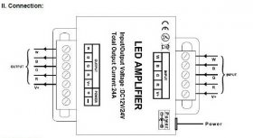 DC12-24V 24A LED RGBW Strip Amplifier 6A x 4 Channel Output LED RGBW Amplifier For RGBW LED Strip Lights