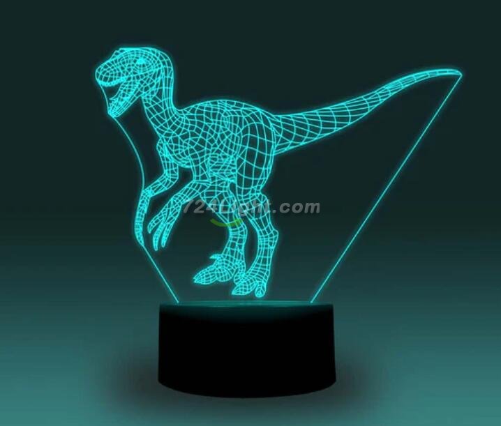 Animal Images 3D Illusion LED Night Light w/ 16 Colors Remote Touch Switch Adjustable Brightness for Kids Bedroom Decoration