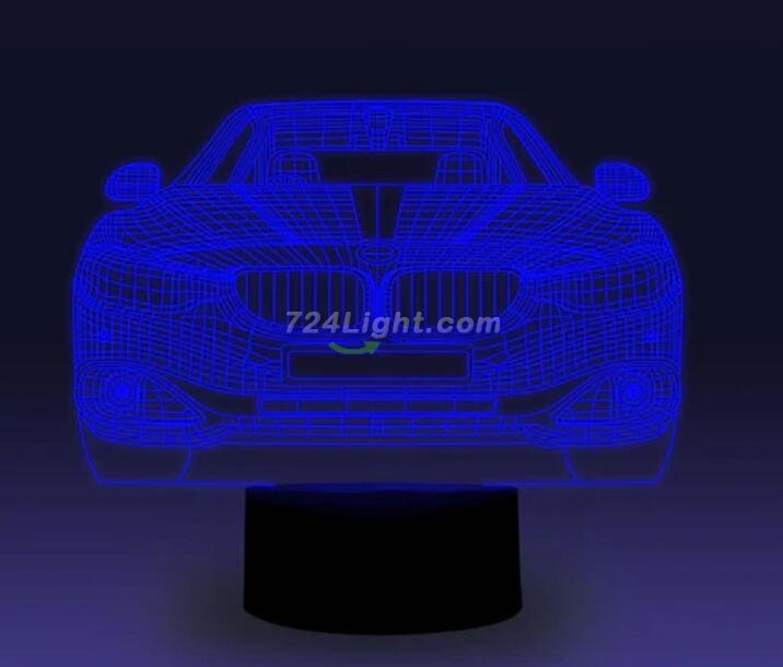 Transportation Images 3D Illusion LED Night Light w/ 16 Colors Remote Touch Switch Adjustable Brightness for Kids Bedroom Decoration
