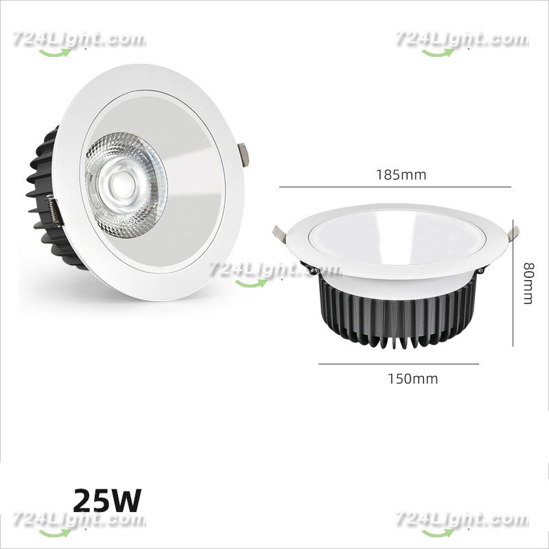 25W SPOTLIGHT LED CEILING LIGHT EMBEDDED CREE HIGH DISPLAY BACKGROUND WALL HOTEL COB DOWNLIGHT ANTI-GLARE