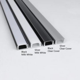 5Pack of 50cm (20'') LED Profile U02 9x17mm U-Shap LED Aluminum Channel System Fit for 12mm Wide LED Strips
