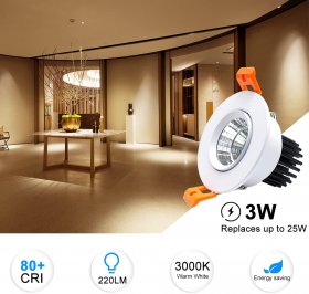 LED DOWN LIGHT, 5W RECESSED LIGHTING COB DIMMABLE CRI80, LED CEILING LIGHT WITH LED DRIVER