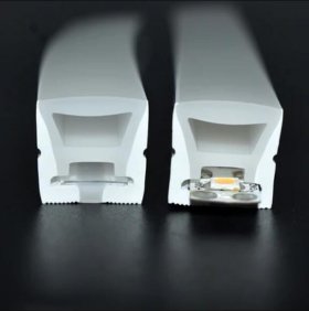 1M/5M/10M/20M Pack of T1212 LED Neon Light Housing Kit with End Caps and Mounting Clips, Flexible Neon Channel Fit for 8mm Wide LED Strip Lights
