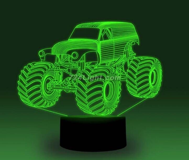 Transportation Images 3D Illusion LED Night Light w/ 16 Colors Remote Touch Switch Adjustable Brightness for Kids Bedroom Decoration