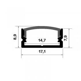 Modern minimalist style office line light kit aluminum hard light strip shell 1708