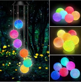 Outdoor Solar Ball Wind Chime Lights for Garden, Patio, Party, Yard, Window, Outdoor Decorations