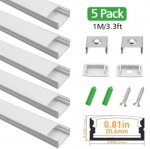 Silver U04 10x23mm U-Shape LED Aluminum Profile Aluminum Extrusion for LED Strip Light Installation