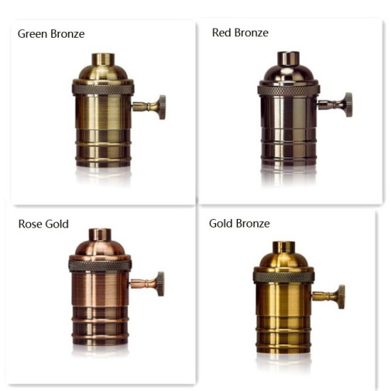 (image for) Pendant Lighting Sockets Retro Vintage Industrial Screw Light Socket Lamp Holder Hanging Lights.