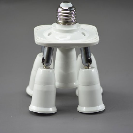 (image for) 5 Way Light Socket Splitter E27 5 in 1 Adapter Splitter