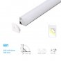 15.8*15.8MM Mini V Shape Corner LED Profile with Arched White Cover for Corner Mounting