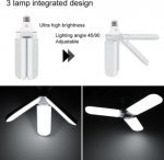 45W Deformable LED Garage Ceiling Lights 4500LM 6500K White 400 Watt Equivalent CRI80+ E26/E27 Base