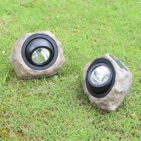 Solar Simulation Stone Light, Outdoor Waterproof Garden Light for Garden Lawn Path Decorative Spotlight