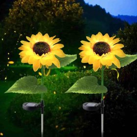 Solar LED Sunflower Lights for Your For Garden, Patio, Yard, Landscape Decor - 2 Pack