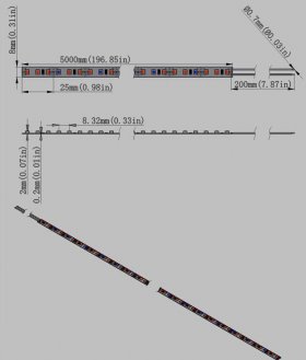 Plant Growth RED:BLUE /660nm:460nm LED Grow Light SMD2835 120LEDs 12V 24W Per Meter Strip