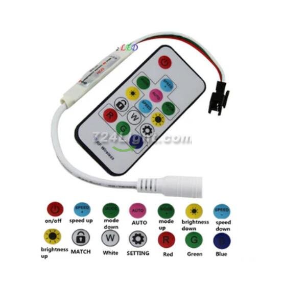 5V DC Wiress RF Remote Controller for Dream Color Magic Color Addressable RGBW LED Flexible Strip Lights Max 2048 Pixels Controllable