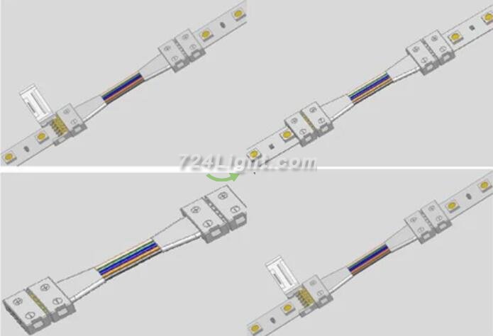 10PCS PACK RGBW LED Strip Connectors Solderless Snap Down 5Conductor Connectors for 12mm Wide SMD5050 RGBW Color Flex LED Strips