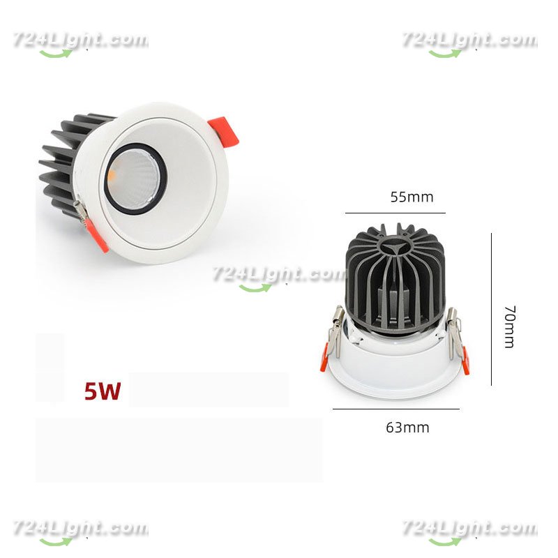 5WLED DOWNLIGHT HOTEL LIVING ROOM HOME WITHOUT MAIN LIGHT EMBEDDED SPOTLIGHT CREE CHIP CRI 93 ANTI-GLARE WALL WASHER LED SPOTLIGHT