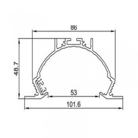 PB-AP-GL-059 LED Aluminium Channel 1 Meter(39.4inch) Recessed Aluminum LED profile with flange LED Channel For 5050 5630 Multi Row LED Strip Lights