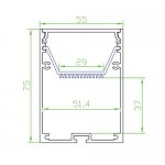 2.5 Meter 98.4â€œ LED Aluminium Channel Pendant Light LED Channel For 5050 5630 Multi Row LED Strip Lights