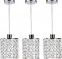 3 Pack Adjustable Chrome Crystal Chandeliers for Kitchen Dinning Room Bedroom 3 Lighting Colors 3000K/4000K/6000K（CCT Adjustable）
