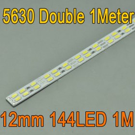 Double Row 39.3inch 5630 Rigid LED Strips 144LED 1M 12mm With 3 Lines 12V DC Aluminium Rigid Strip Bar light