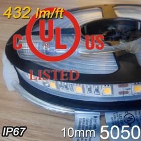 UL Approved Waterproof IP 67 LED Strip SMD5050 Flexible UL Certification 12V Strip Light 5 meter(16.4ft) 300LEDs