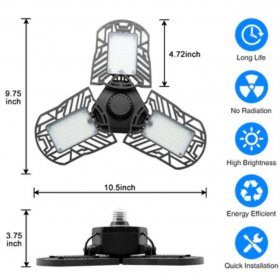 LED Garage Light 60W CRI 80 6000LM 6000K Deformable E26/E27 Base LED Ceiling Light for Garage