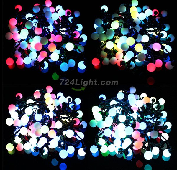 50 Led 16.4ft String Lights LED Middle Ball RGB Colorful Christmas Ball String Light Outdoor LED Lights