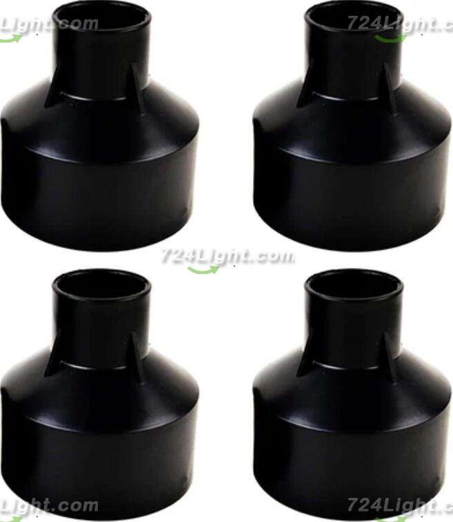 4pcs Pack Embedded Parts, Plastic Horn Shape, Black Built-in Fitting, Waterproof Outdoor/Indoor Pre-embedded Inserts, for LED Inground/Step Stair/Underwater Swimming Pool Lights