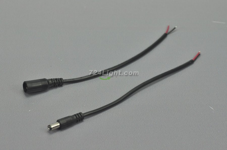 Wholesale Dc Connect Black 22 AWG 16cm Male Female LED Power Supply DC Cable Cord For LED Light