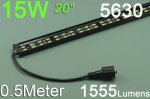 Black 0.5Meter Double Row Waterproof LED Strip Bar 20inch 5630 Rigid LED Strip 12V With DC connector 72LEDs/M