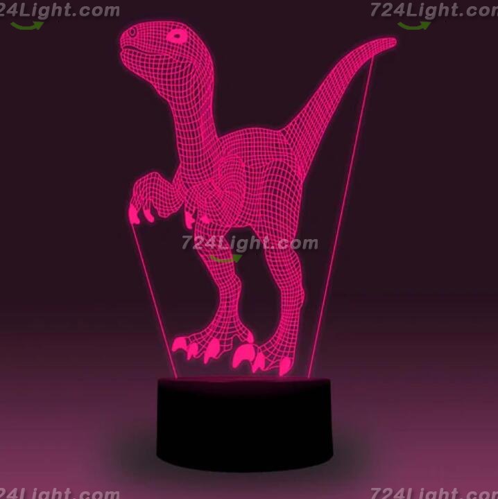 Animal Images 3D Illusion LED Night Light w/ 16 Colors Remote Touch Switch Adjustable Brightness for Kids Bedroom Decoration
