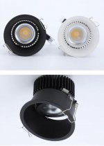 3Watt 55mm (2.17'') Cutout COB LED Ceiling Light, Anti-Glare Tilt LED Spotlight Twist LED Recessed Downlight, Spotlight Kit