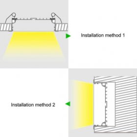 2 Pack H10235 Big Aluminum Extrusion Channel for Flush Mounting Linear Office Lighting System