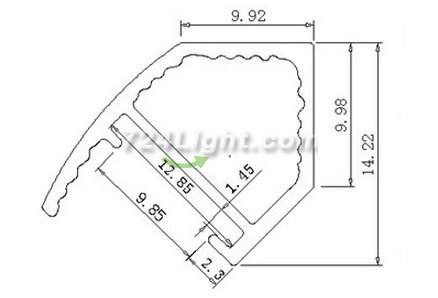 LED Aluminium Profile LED Strip Light Aluminium Profile 1M V Flat Type Rail Aluminium