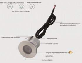 8PCS Pack 3W IP68 Underwater LED Lights Round Stainless Steel Cover Villa Garden Swimming Pool LED Light