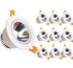 9W Dimmable LED Downlight CRI80 COB Ceiling Light Cut-out 3.35in (85mm) 80W Halogen Bulbs Equivalent