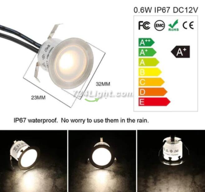 16 Pack Outdoor Recessed LED Deck Lights Kits IP67 Waterproof Inground LED Step Lights Kit for Garden, Yard, Steps, Bath Room and Kitchen