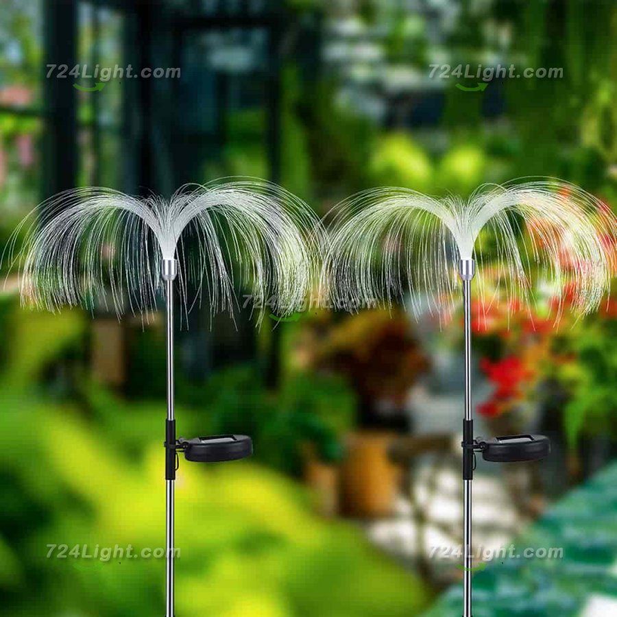 Outdoor Solar Garden Lights, 7 Colors Changing Waterproof Solar Jellyfish Light for Pathway Patio Lawn Party Decoration(2 Pcs)