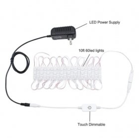 DIY Hollywood Style LED Vanity Mirror Lights Kit Dimmable Lighting, 10FT/20W-60leds, Daylight White, Waterproof IP67 with dimmable and power supply