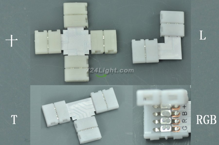 LED RGB Strip \"L\" Type 90 Degree Turn \"+\" 360 Degree 10mm for 5050 3528 RGB Strip light Connect