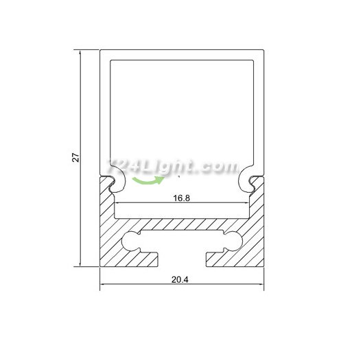 LED Aluminium Extrusion Recessed LED Aluminum Channel 1 meter(39.4inch) LED Profile