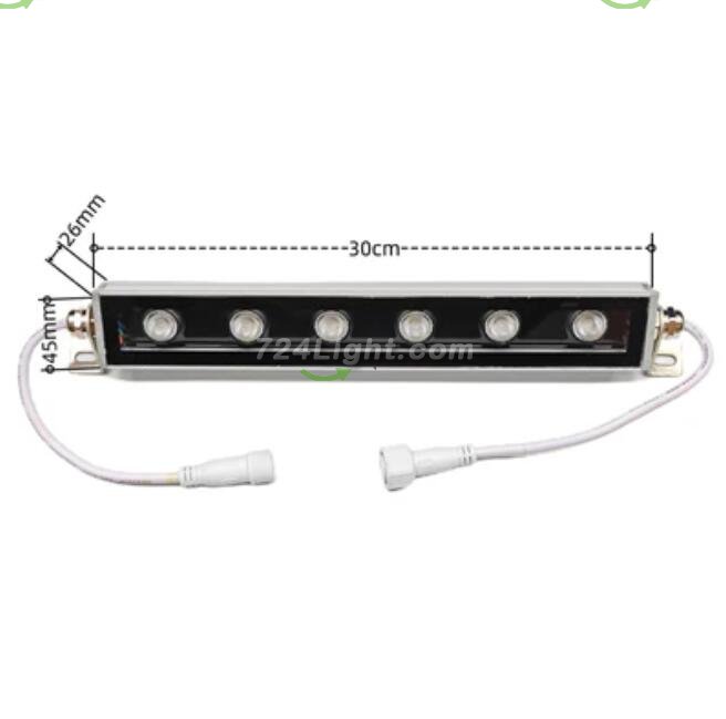 12'' Long RGBW SMD5050 18W 24V LED Wall Washer Light, Tempering Glass Cover IP67 Waterproof Grade,Energy Saving Linear LED Strip Light for Bridge, Hotel, Mega Bar Christmas Advertising Boards, Billboard,Building Commercial Lighting