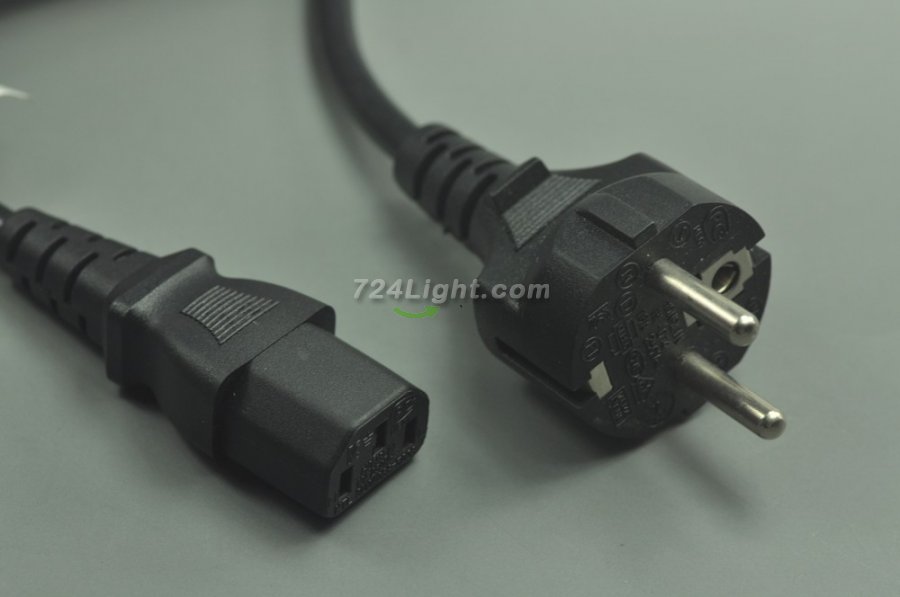 Original EU Power Cable Cord For LED Strip Lights 3 Prong