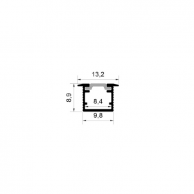 1009 aluminum groove 10mm wide 9mm high with edge embedded line light hard light bar aluminum groove shell kit