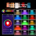 6Pack WiFi Intelligent LED Downlight RGBCW WiFi APP Controlled LED Downlight 3 Inch 5W 120V /220V AC, Dimmable RGBCW 2700-6500K Color Changing, Compatible with Alexa/Google, Ceiling Lights