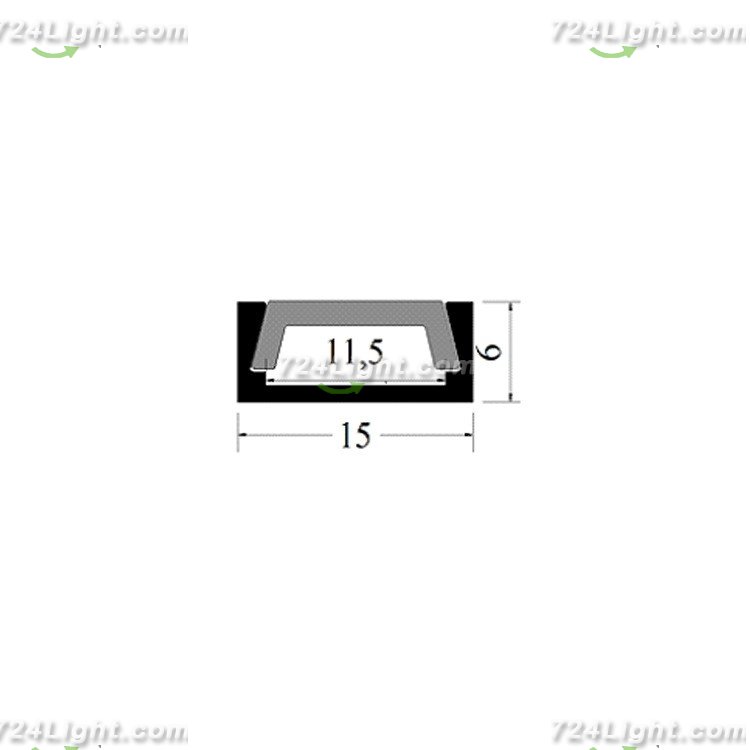 1506 Easy installation seamless docking cabinet office line light hard light strip aluminum groove shell kit