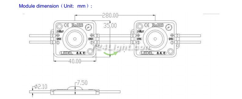 Osram LED Modules 1W 40mm*35mm 12V Osram LED Modules Waterproof Modules Lightbox LED Backlights