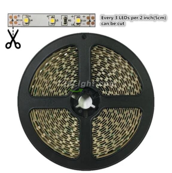 High CRI 90 Strip Light LED, Flexible 12V LED Strips, SMD3528-300 60 LEDs 300LM Per Meter, 8mm Wide Tape