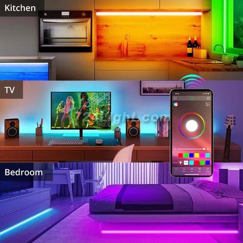65.6Ft (4x 5M) SMD5050-150 Multicolor LED Light 600 LEDs Waterproof LED Strip Light 5050 RGB 12V w/ Power Supply & Controller